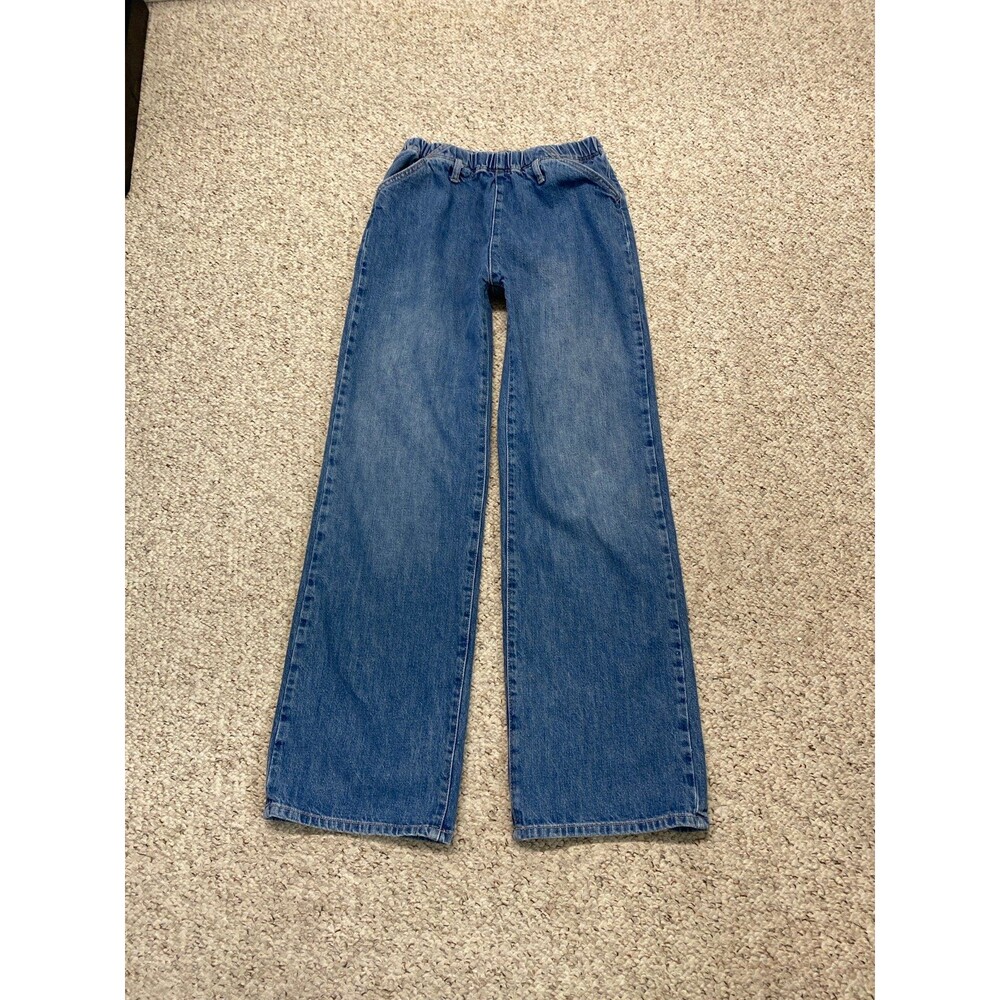 Zara High-Rise Wide Leg Jogger Elastic Waist Baggy Pull On Jeans size 4